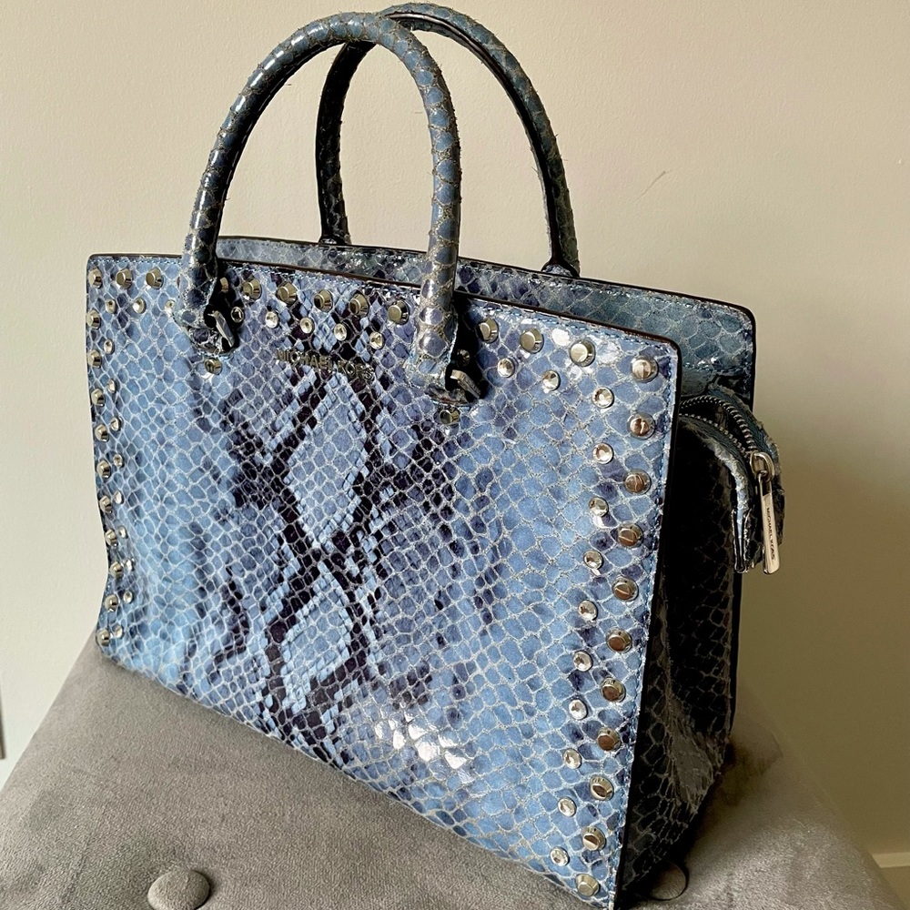 Michael Kors blue python purse
